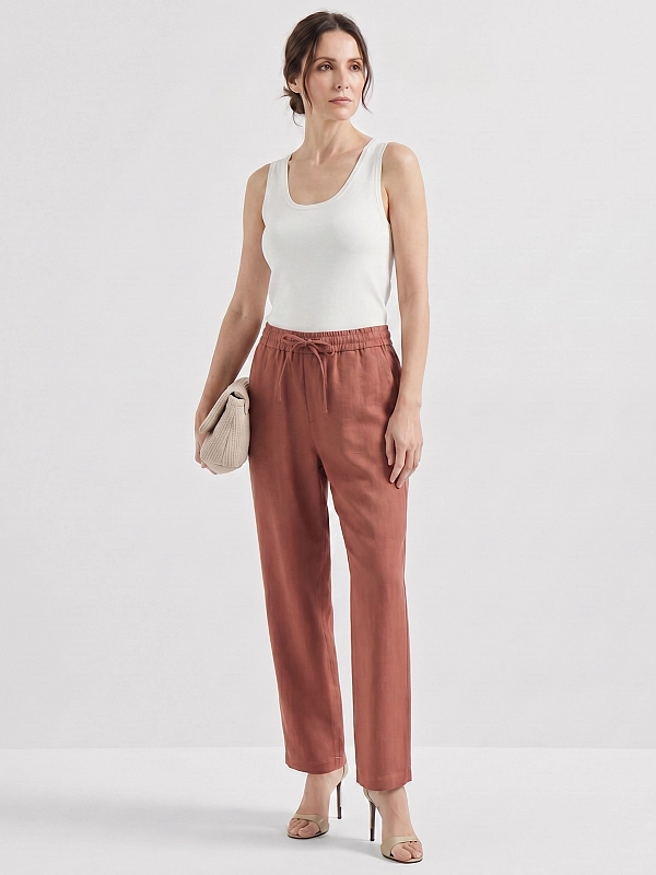 брюки Brunello Cucinelli MH126P9217 цвет кирпичный