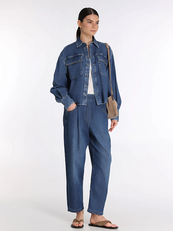 джинсы Brunello Cucinelli MH192P5566 цвет темно-синий