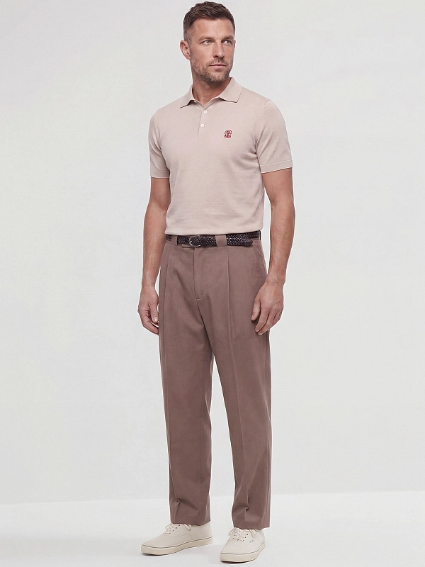 брюки Brunello Cucinelli MH252F1130 цвет коричневый