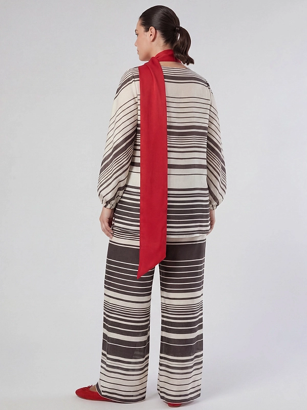 блузка Marina Rinaldi MRNCHIFFON цвет черный, белый