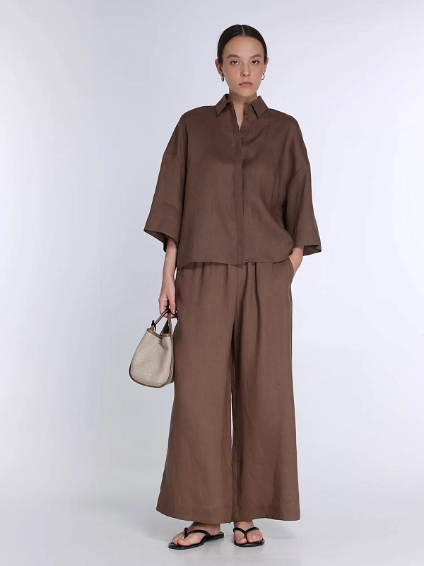 рубашка Max Mara MMLRITO цвет коричневый