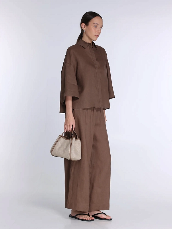 рубашка Max Mara MMLRITO цвет коричневый