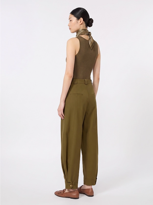 брюки Max Mara MXMADORNI цвет хаки