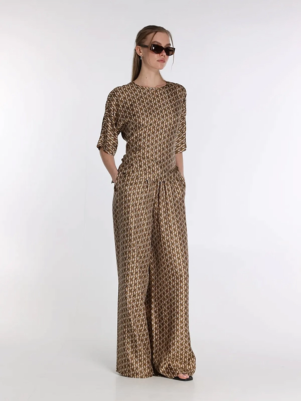 брюки Max Mara MXMCLARINO цвет бежевый