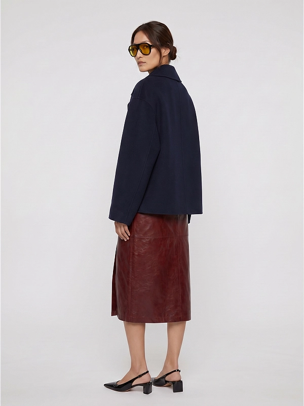 пальто короткое Max Mara SMMADELE цвет темно-синий