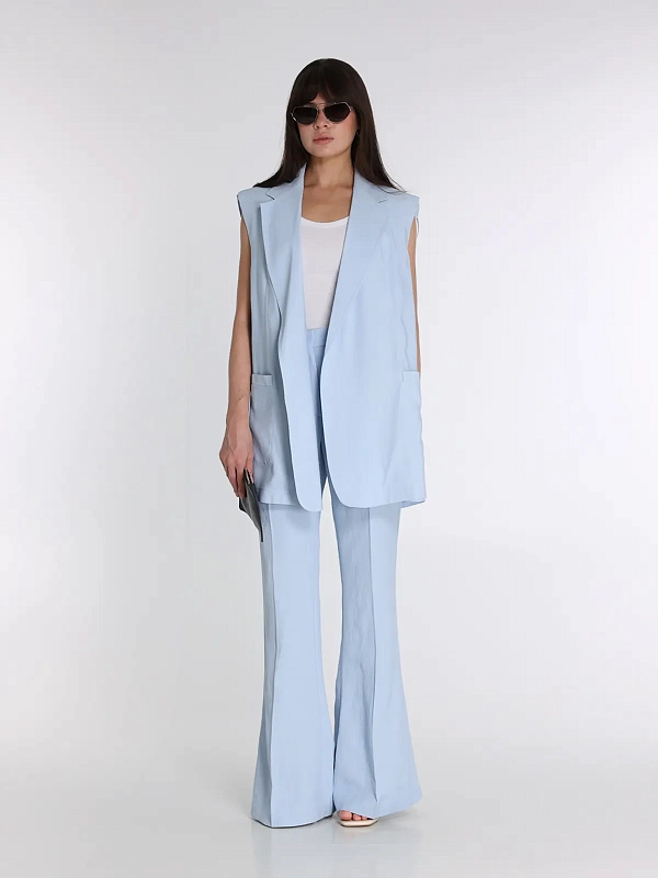 брюки Max Mara SPXFRAGOLA цвет голубой