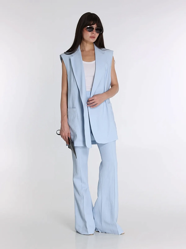 брюки Max Mara SPXFRAGOLA цвет голубой
