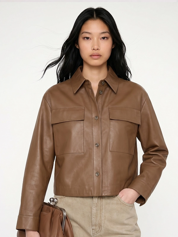 рубашка кожаная Max Mara Weekend WKDPIOVRA
