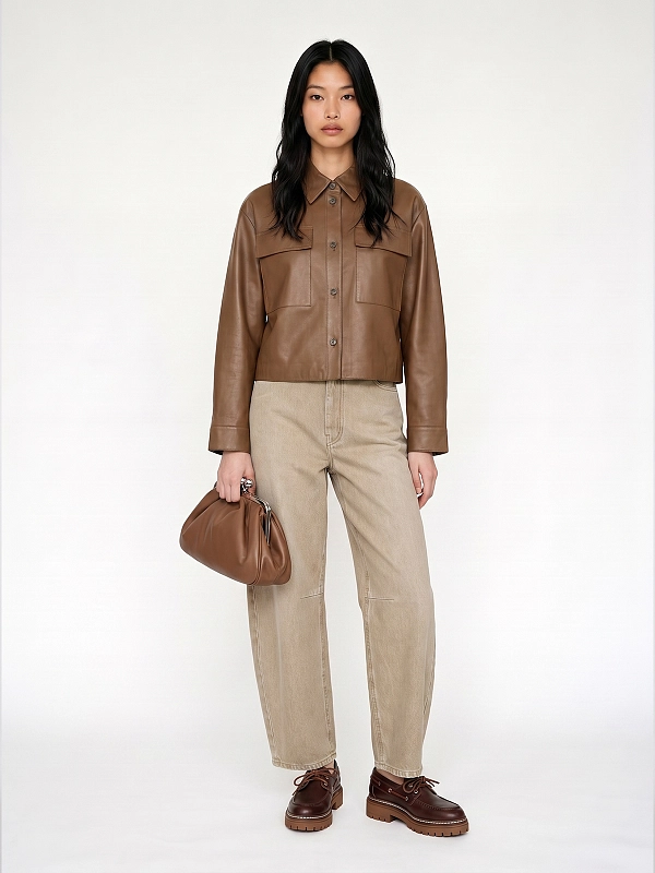 рубашка кожаная Max Mara Weekend WKDPIOVRA