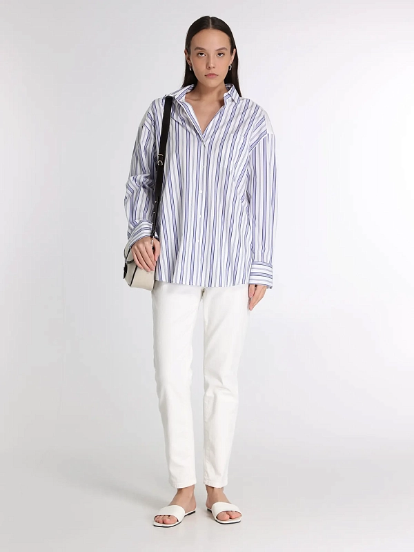 рубашка Max Mara Weekend WKDTESSILE цвет белый, синий