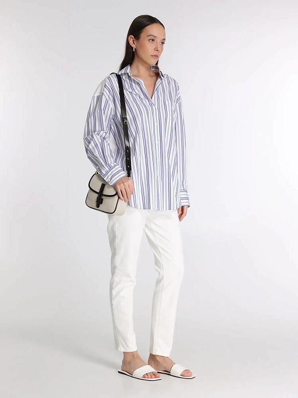 рубашка Max Mara Weekend WKDTESSILE цвет белый, синий