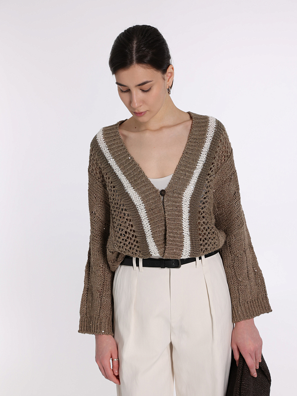 кардиган Brunello Cucinelli MCK386706 цвет коричневый