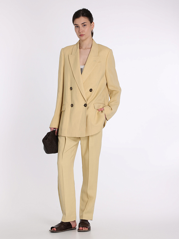 брюки Brunello Cucinelli MH126P7916 цвет бежево-желтый