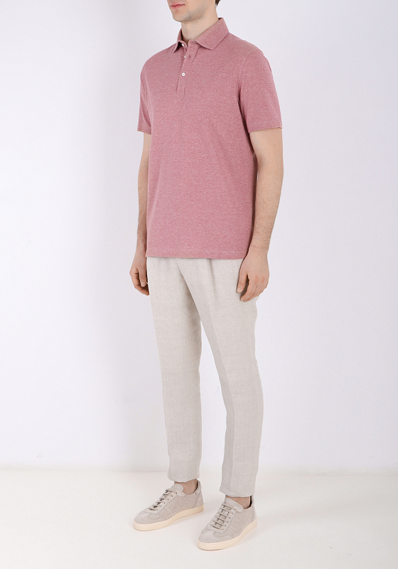 поло Brunello Cucinelli MTS753936 цвет розовый