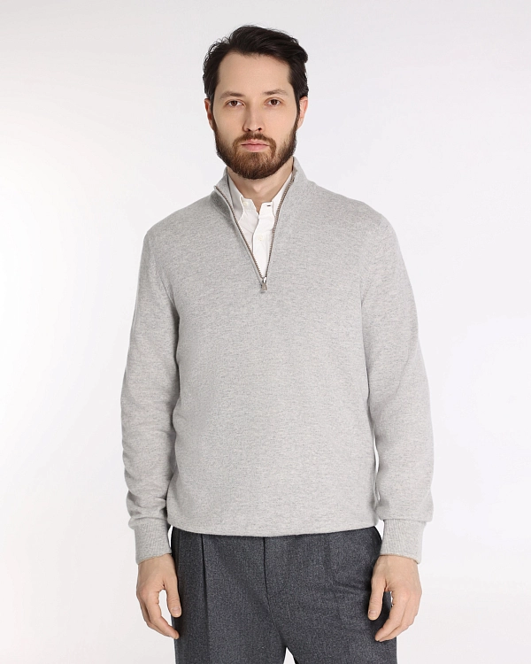 джемпер поло Brunello Cucinelli M2200124 цвет светло-серый