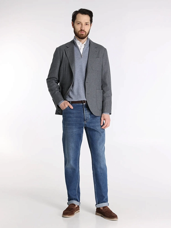 джемпер поло Brunello Cucinelli M2200124 цвет сине-голубой