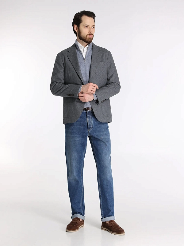 джемпер поло Brunello Cucinelli M2200124 цвет сине-голубой