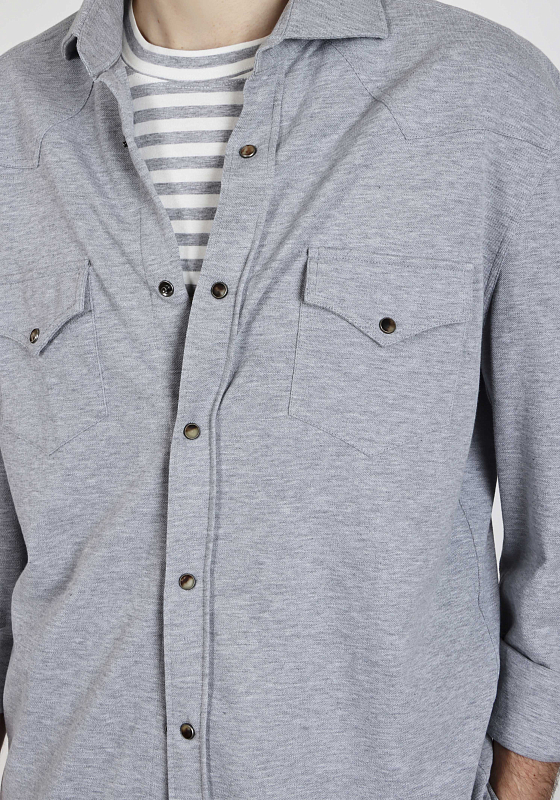 рубашка трикотажная Brunello Cucinelli M0T636666 цвет серый