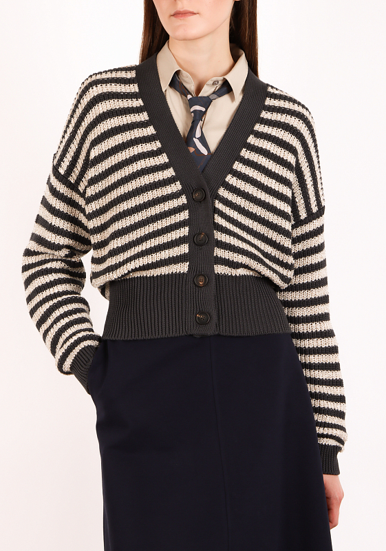 кардиган Brunello Cucinelli M19580226P цвет бежево-серый
