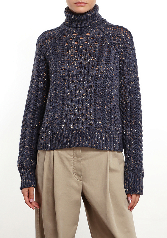 свитер Brunello Cucinelli MPA361103 цвет синий