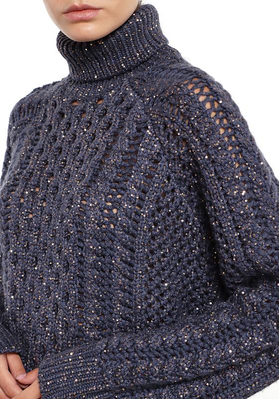 свитер Brunello Cucinelli MPA361103 цвет синий