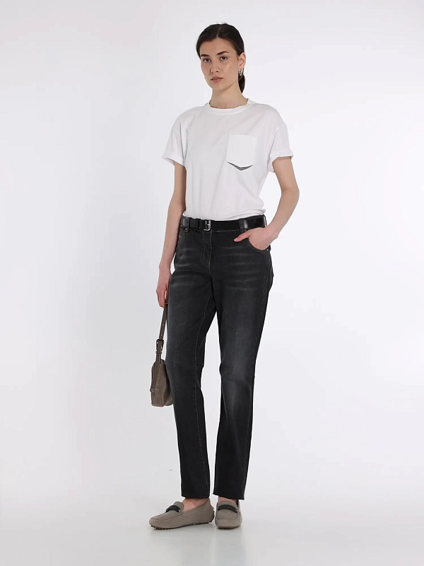 футболка Brunello Cucinelli MPT18BD400 цвет белый