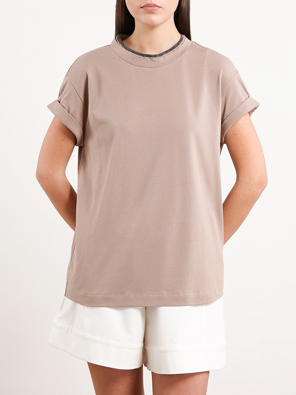 футболка Brunello Cucinelli M0T18BD200 цвет коричневый