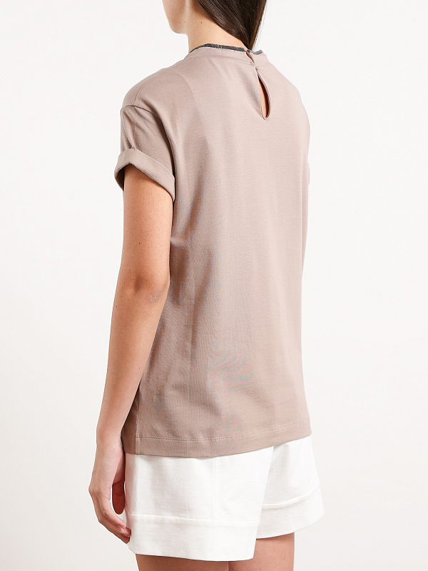 футболка Brunello Cucinelli M0T18BD200 цвет коричневый