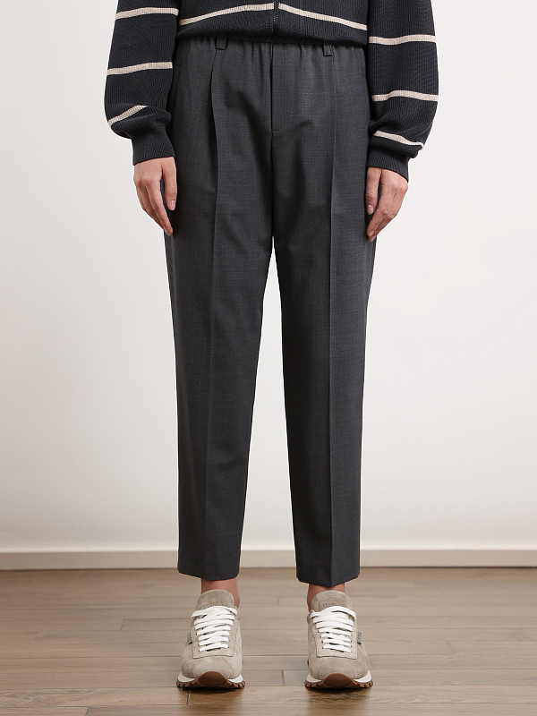 брюки Brunello Cucinelli M0W07B1031 цвет серый 
