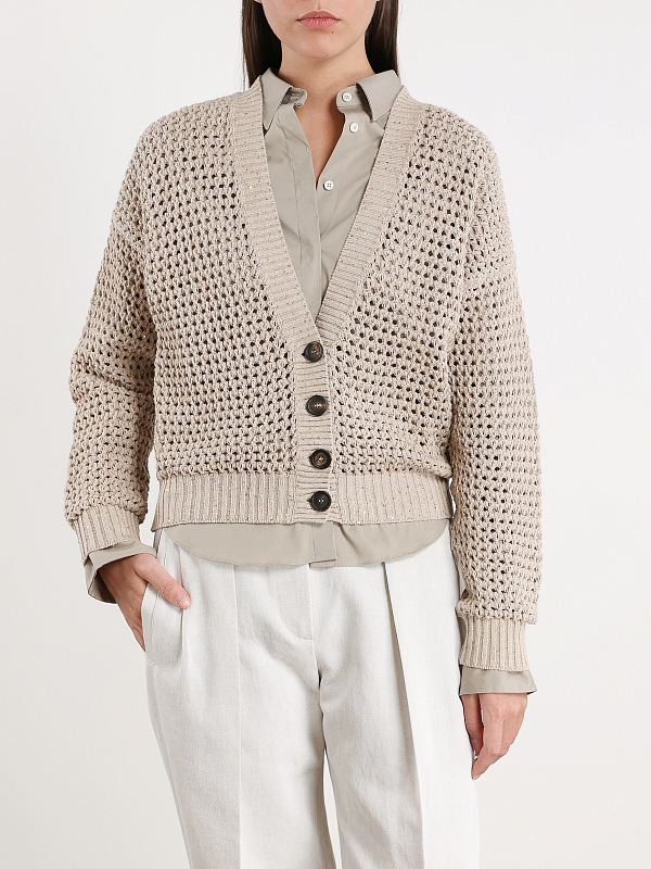 кардиган Brunello Cucinelli MDV796806 цвет светло-бежевый