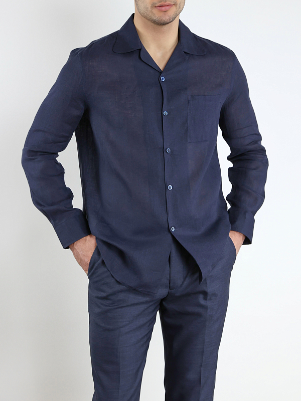 рубашка Brunello Cucinelli MM6330647 цвет синий