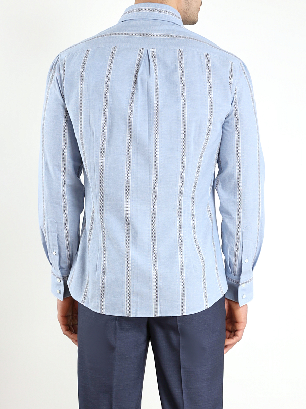 рубашка Brunello Cucinelli MM6431718 цвет голубой