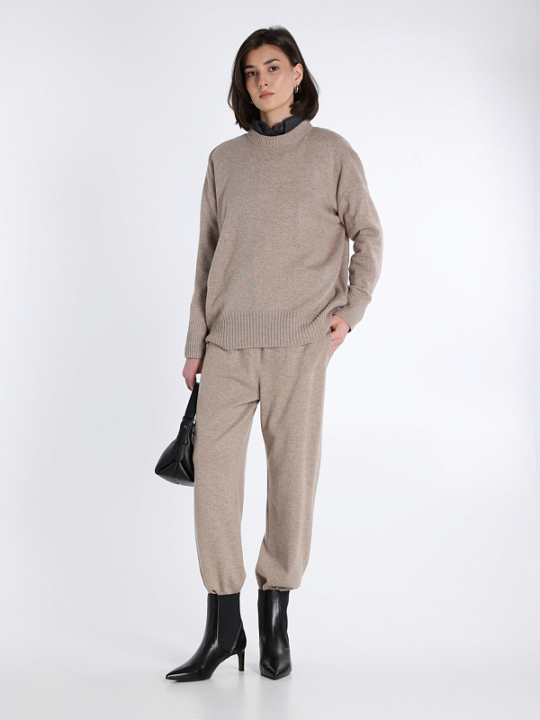 брюки трикотажные Brunello Cucinelli M12136999 цвет бежевый