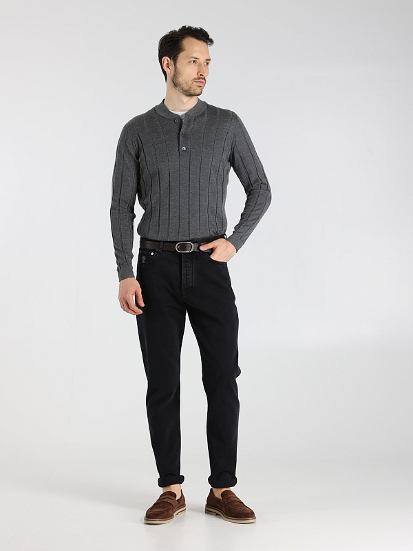 джемпер поло Brunello Cucinelli M23805101 цвет серый