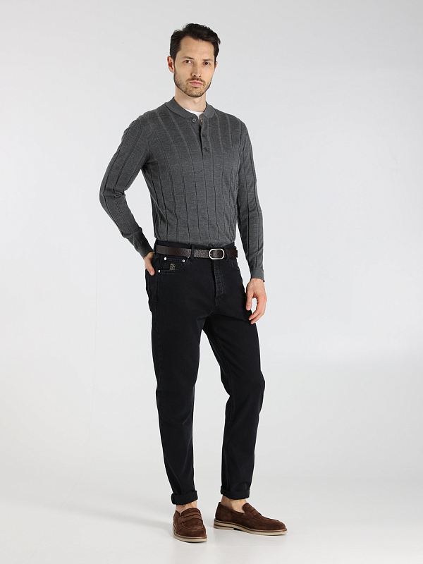 джемпер поло Brunello Cucinelli M23805101 цвет серый