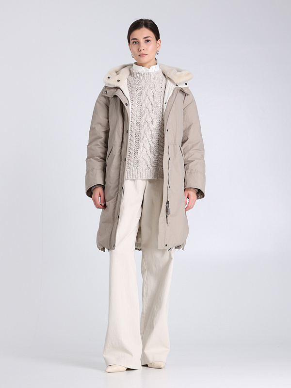 пуховик Brunello Cucinelli MD5999701 цвет бежевый