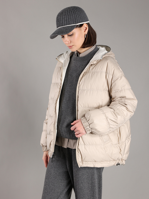 пуховик короткий Brunello Cucinelli ML1597861P цвет жемчужный