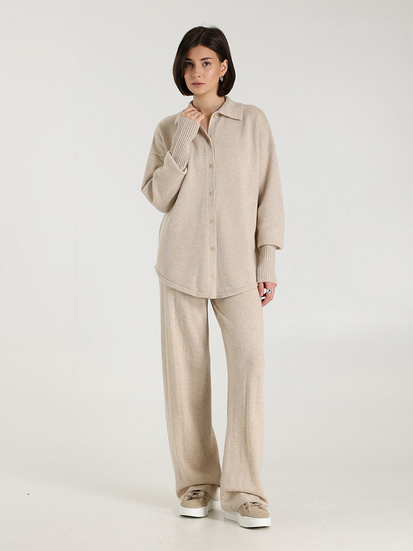 брюки трикотажные Max Mara RINO цвет светло-бежевый
