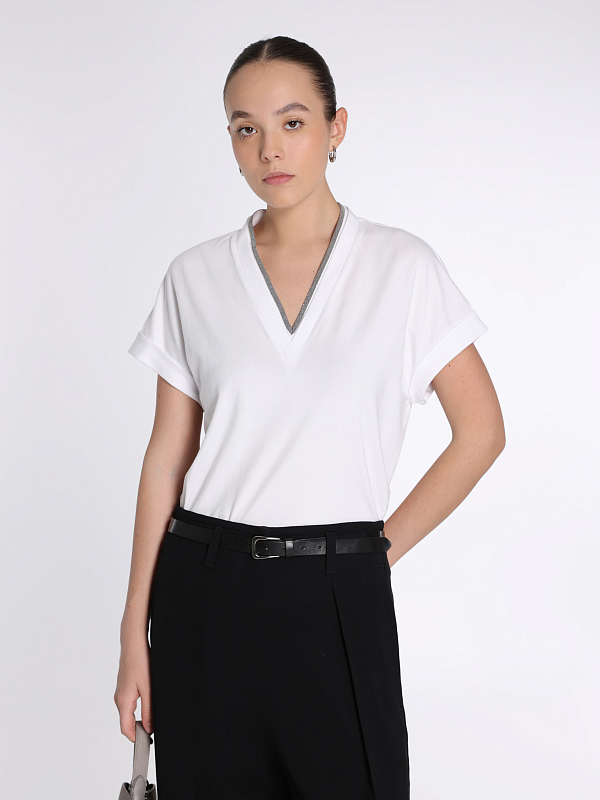 футболка Brunello Cucinelli M0T18BD222 цвет белый