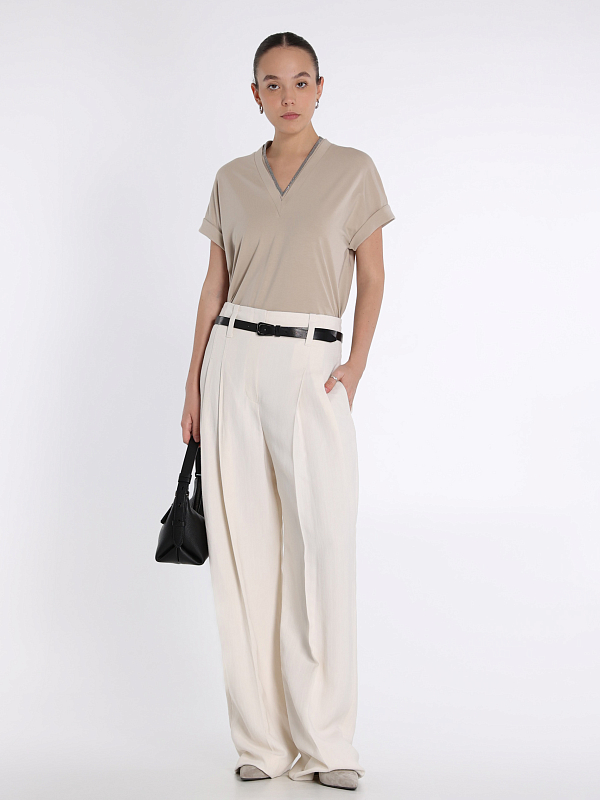 футболка Brunello Cucinelli M0T18BD222 цвет светло-бежевый