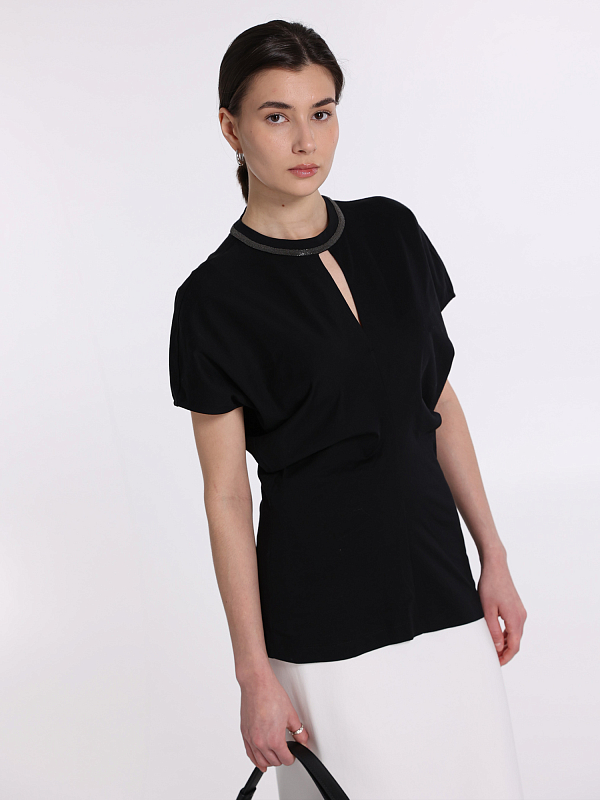 футболка Brunello Cucinelli M0T81HB400 цвет черный