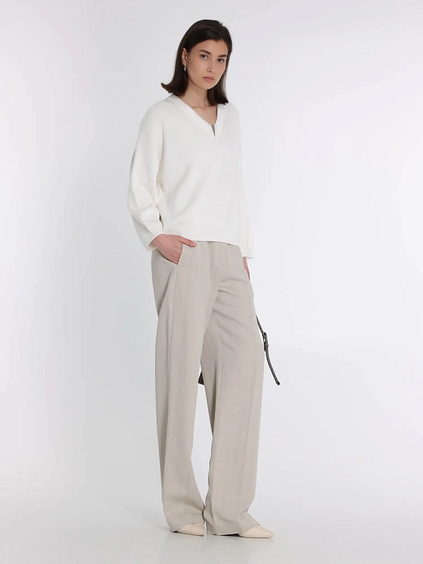 пуловер Brunello Cucinelli M19255002 цвет молочный