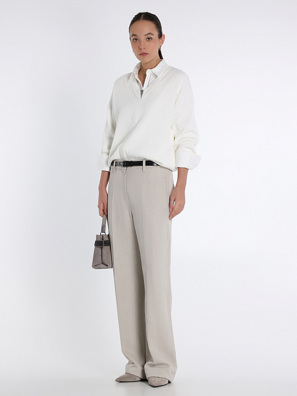 пуловер Brunello Cucinelli M19255002 цвет молочный