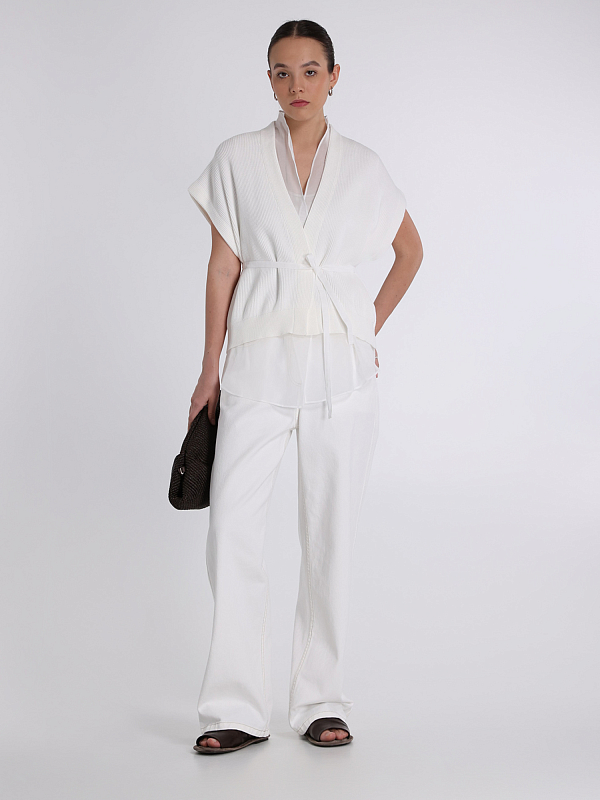 кардиган Brunello Cucinelli M19257716 цвет белый