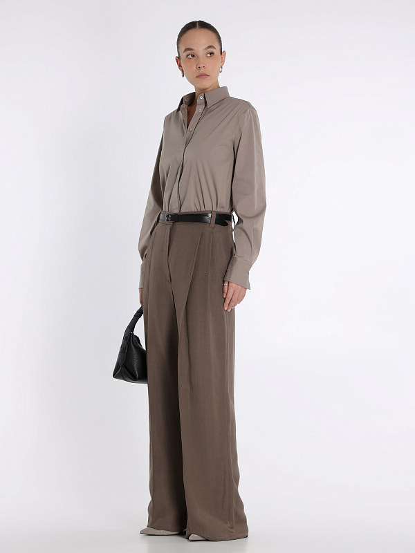 брюки Brunello Cucinelli MH126P8669 цвет шоколадный