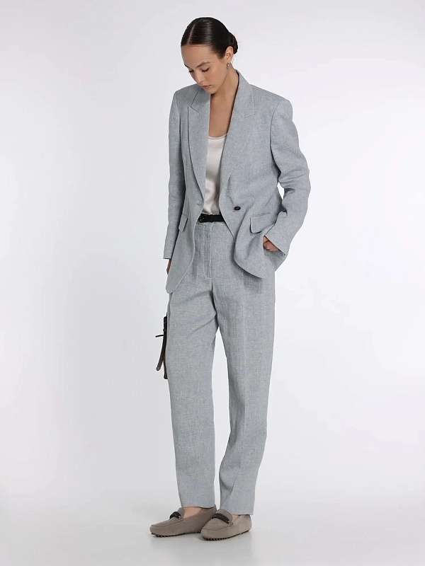 брюки Brunello Cucinelli MH547P8308 цвет серый