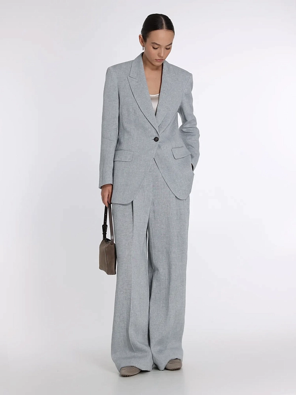 брюки Brunello Cucinelli MH547P8669 цвет серый