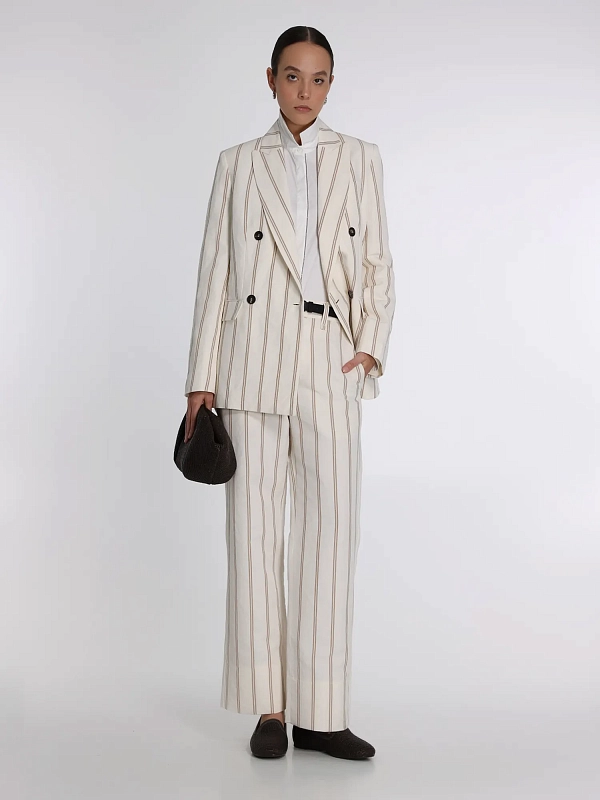 брюки Brunello Cucinelli MH551P8833 цвет молочно-бежевый