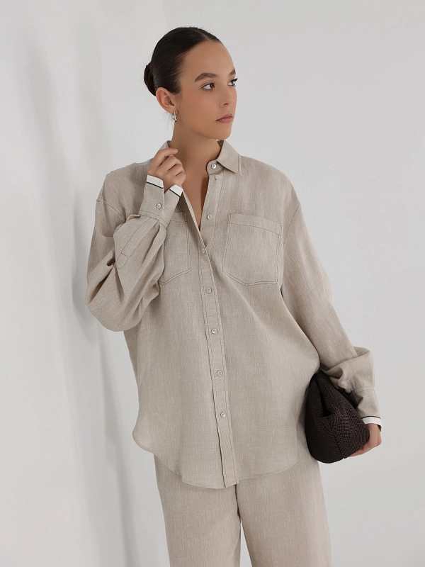 рубашка Brunello Cucinelli MM633RD646 цвет светло-бежевый