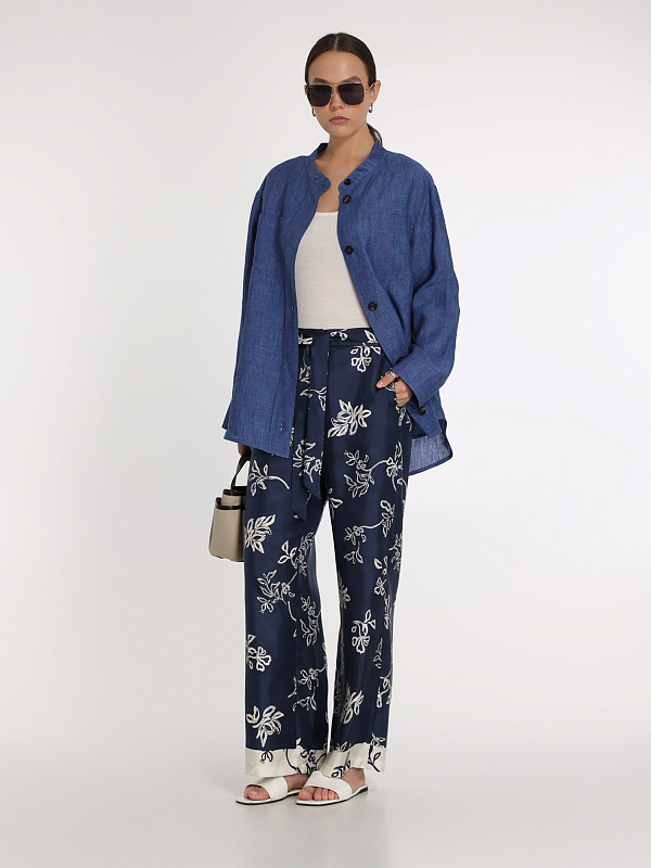 брюки Max Mara CINZIA цвет темно-синий